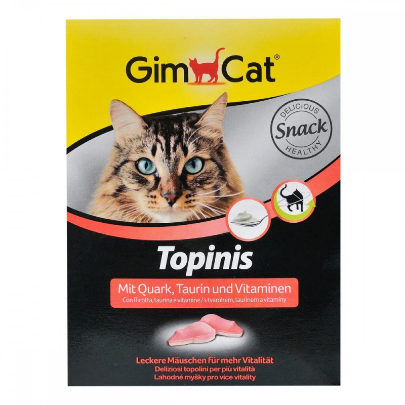 GimCat Cat Topinis витаминизированное лакомство для котов с сыром 220 гр