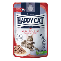 Happy Cat Beutel Voralpen Rind влажный корм с говядиной для котов, 85 гр
