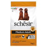 Schesir Dog Medium Adult Chicken сухой корм с курицей для собак средних пород, 3 кг