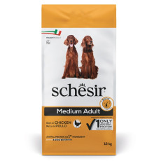 Schesir Dog Medium Adult Chicken сухой корм с курицей для собак средних пород, 12 кг