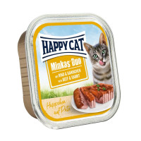 Happy Cat Minkas Duo Rind + Kaninchen вологий корм з яловичиною та кроликом для котів, 100 гр