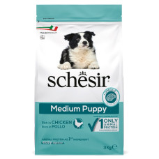 Schesir Dog Medium Puppy сухой корм с курицей для щенят средних пород, 3 кг