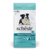 Schesir Dog Medium Puppy сухий корм з куркою для цуценят середніх порід, 12 кг