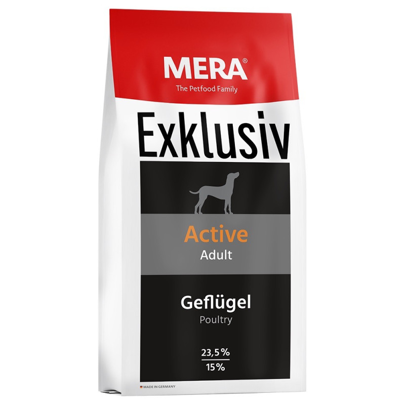 Mera Exclusiv Active Adult Geflugel сухой корм для собак с птицей, 15 кг