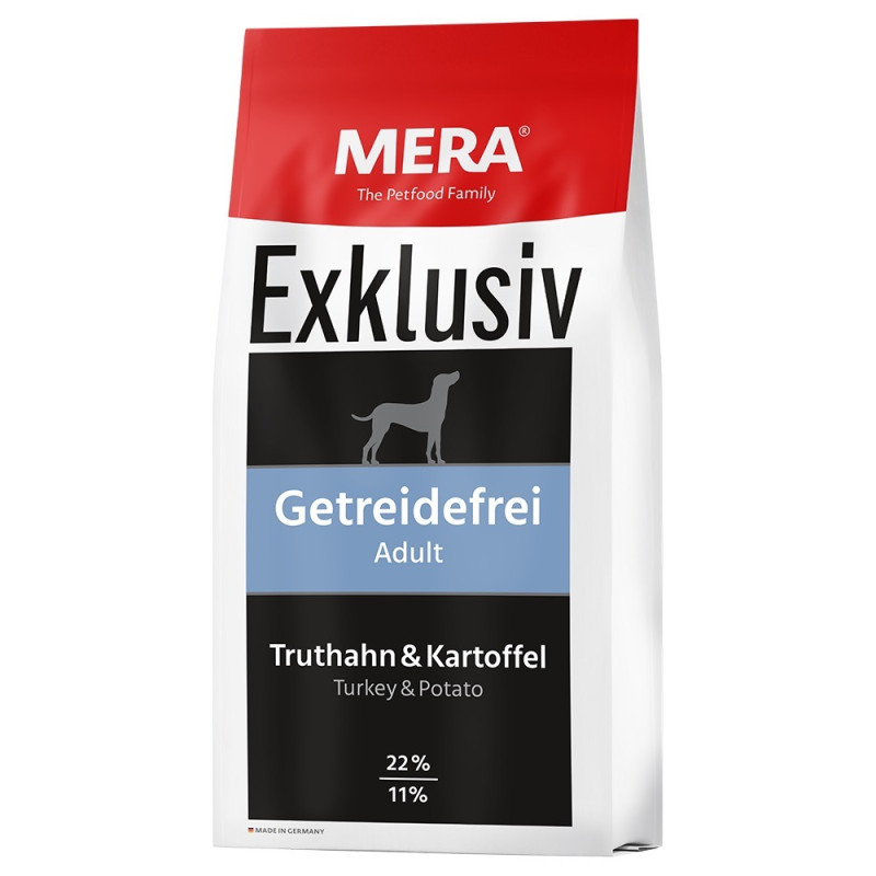 Mera Exklusiv Getreidefrei Adult Truthahn & Kartoffel сухий корм для собак з індичкою, 15 кг