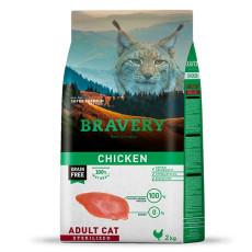 Bravery Cat Adult Sterilized Chicken сухой корм с курицей для стерилизованных котов, 2 кг