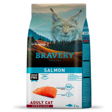 Bravery Cat Adult Sterilized Salmon сухой корм с лососем для стерилизованных котов, 2 кг