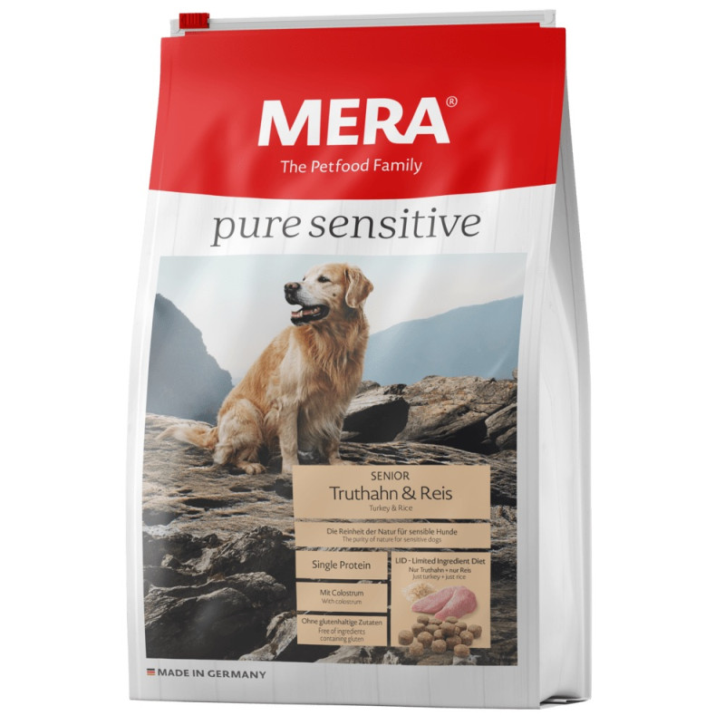 Mera Pure Sensitive Dog Senior Truthahn & Reis сухой корм с индейкой для пожилых собак всех пород 12.5 кг