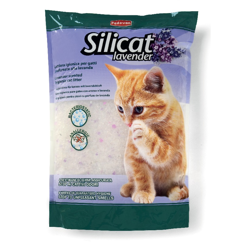 Padovan Silicat Lavender силикалевый наполнитель для кошачьего туалета с ароматом лаванды 5 л