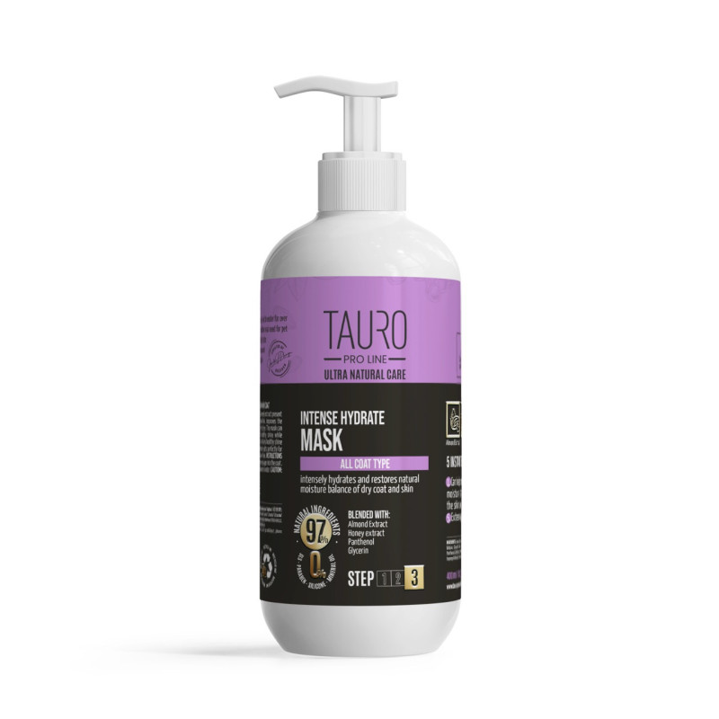 Tauro Pro Line Ultra Natural Care Intense Hydrate Mask маска для шерсті та шкіри собак і кішок, 400 мл