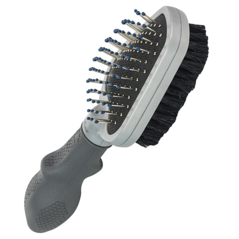FURminator гребінець-щітка для собак та котів двостороння, з гумовою ручкою та захисними кульками