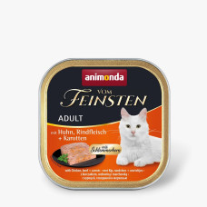 Animonda Vom Feinsten Adult with Chicken, Beef and Carrots влажный корм с курицей, говядиной и морковью для котов 100 гр
