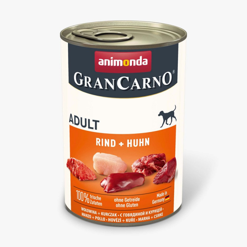 Animonda GranCarno Adult Beef and Chicken влажный корм с говядиной и курицей для взрослых собак 400 гр