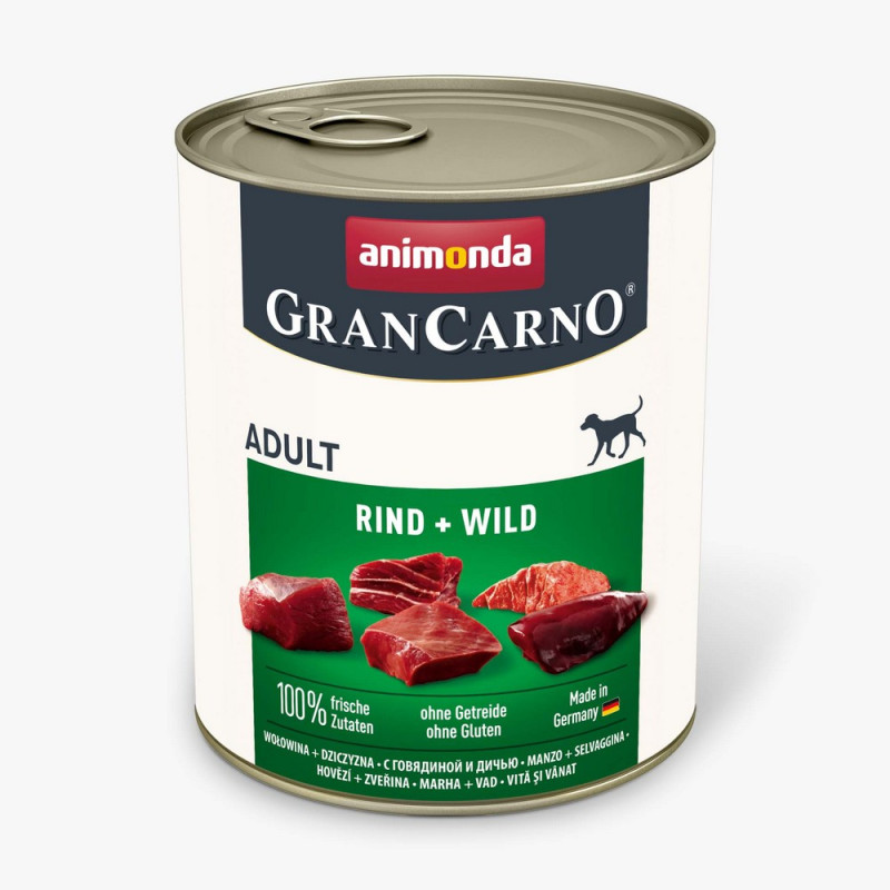 Animonda GranCarno Adult Beef and Game влажный корм с говядиной и дичью для взрослых собак 800 гр