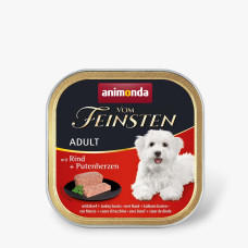 Animonda Vom Feinsten Adult with Beef and Turkey hearts вологий корм з яловичиною та індичкою для дорослих собак 150 гр