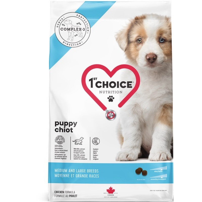1st Choice Puppy Medium and Large Breeds сухой корм с курицей для щенят средних и крупных пород, 350 гр