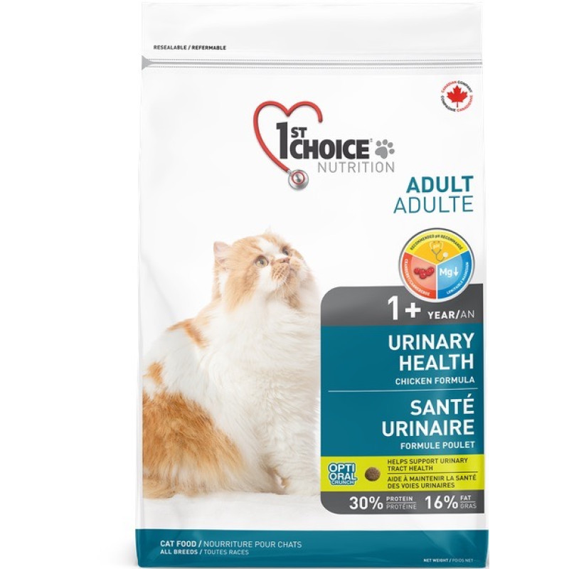1st Choice Cat Adult Urinary сухий корм з куркою для профілактики СКХ у котів, 1.8 кг
