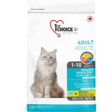 1st Choice Cat Adult Healthy Skin & Coat сухий корм з лососем для вовни та шкіри у котів, 10 кг