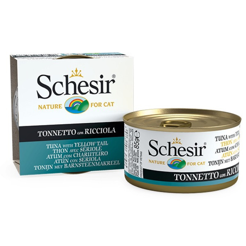Schesir Tuna With Yellow Tail влажный корм для котов с тунцом и желтохвостом, 85 гр