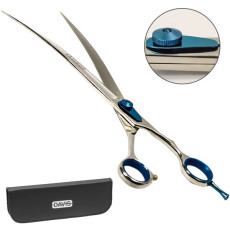 Davis Extreme Edge Blue Curved ножницы изогнутые для стрижки собак, 25.4 см