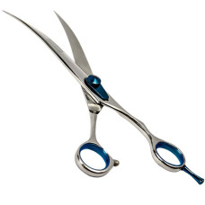 Davis Extreme Edge Blue Curved ножницы изогнутые для стрижки собак, 21.6 см