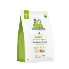 Brit Care Adult Medium Breed Chicken and Insect сухий корм з куркою та білком комах для собак середніх порід, 3 кг