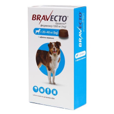 Bravecto (Бравекто) таблетки от блох и клещей для собак весом от 20 до 40 кг