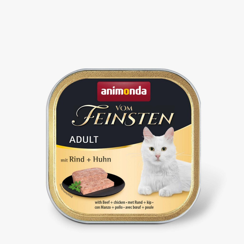 Animonda Vom Feinsten Adult with Beef and Chicken влажный корм с говядиной и курицей для котов 100 гр