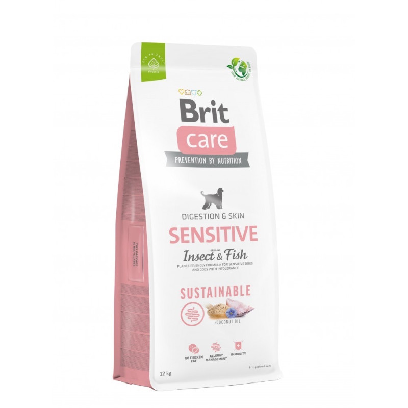Brit Care Sensitive Insect and Fish сухой корм с рыбой и белком насекомых для собак, 12 кг
