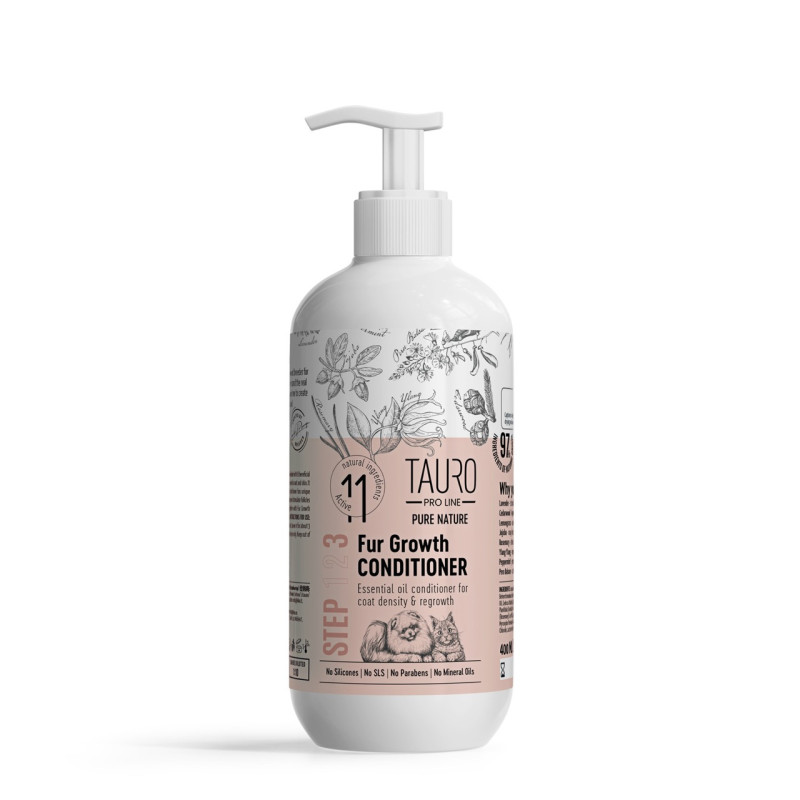 Tauro Pro Line Pure Nature Fur Growth кондиціонер для стимуляції росту шерсті собак та котів, 400 мл
