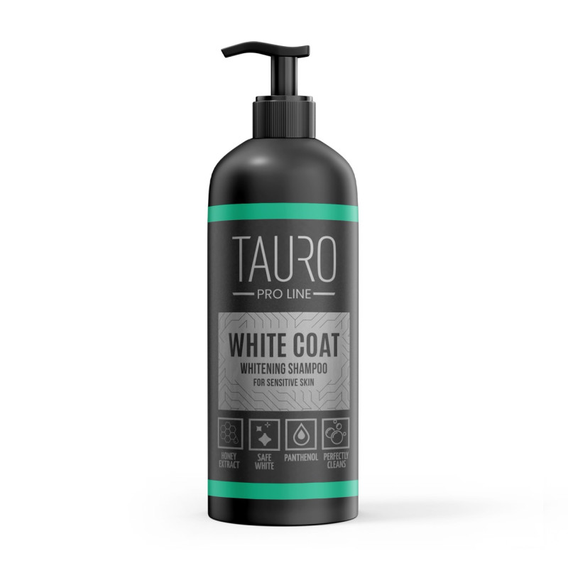 Tauro Pro Line White Coat Whitening Shampoo отбеливающий шампунь для собак и кошек с белой шерстью, 1 л