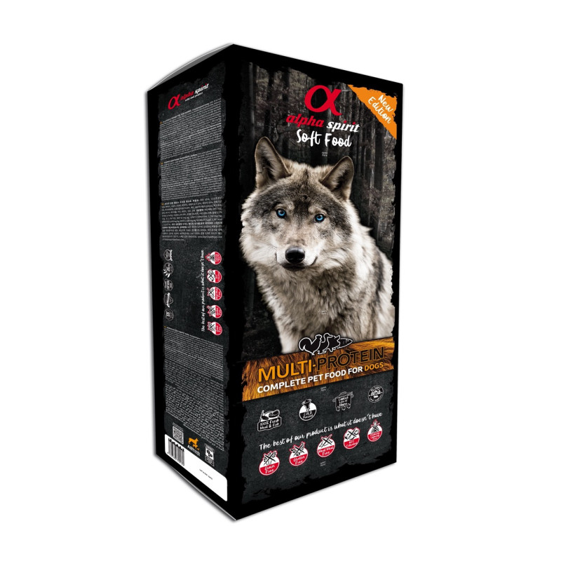 Alpha Spirit Multiprotein полувлажный корм с мясом и рыбой для взрослых собак всех пород 9 кг