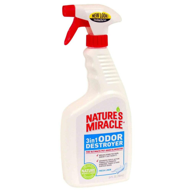 Nature's Miracle Odor Destroyer Fresh Linen спрей для усунення запаху від тварин із запахом свіжої білизни 709 мл