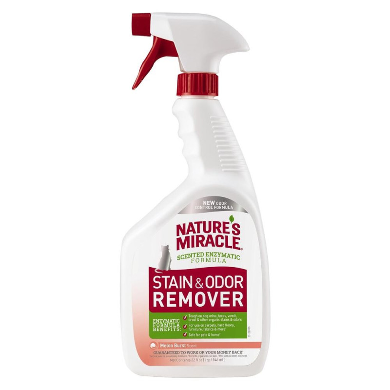 Nature's Miracle Cat Stain & Odor Remover спрей для усунення плям та запахів від котів з ароматом дині 946 мл