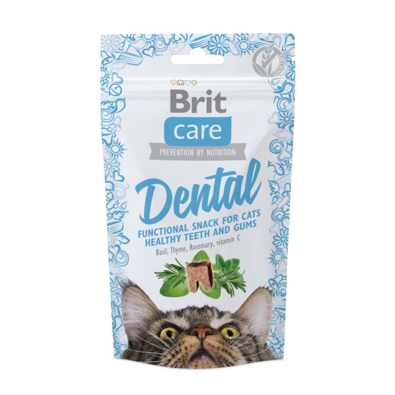 Brit Care Cat Snack Dental ласощі для котів для здоров'я зубів, 50 гр