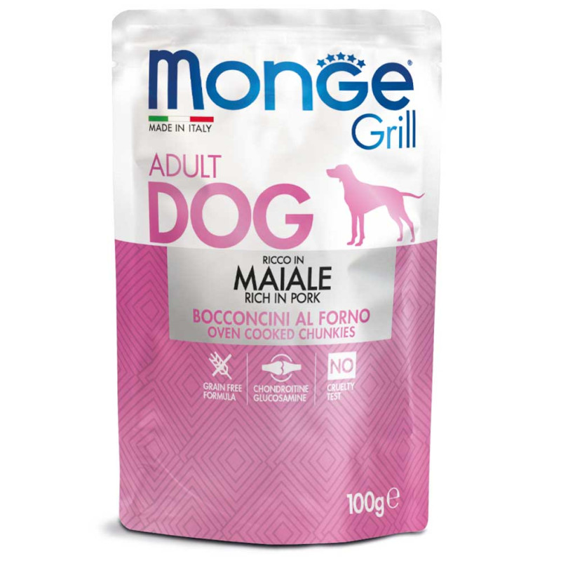 Monge Dog Wet GRILL Maiale влажный корм со свининой для взрослых собак 100 гр
