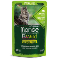 Monge BWild GF Sterilised Cinghiale вологий корм з м'ясом кабана для стерилізованих котів, 85 гр