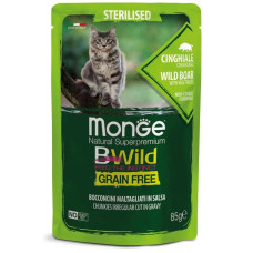 Monge BWild GF Sterilised Cinghiale влажный корм с мясом кабана для стерилизованных котов, 85 гр
