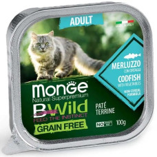 Monge BWild GF Adult Merluzzo влажный корм с треской для котов, 100 гр
