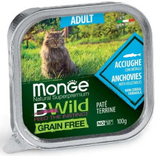 Monge BWild GF Adult Acciughe влажный корм с анчоусами для котов, 100 гр