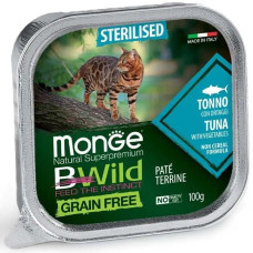Monge BWild GF Sterilised Tunna влажный корм с тунцом для стерилизованных котов, 100 гр