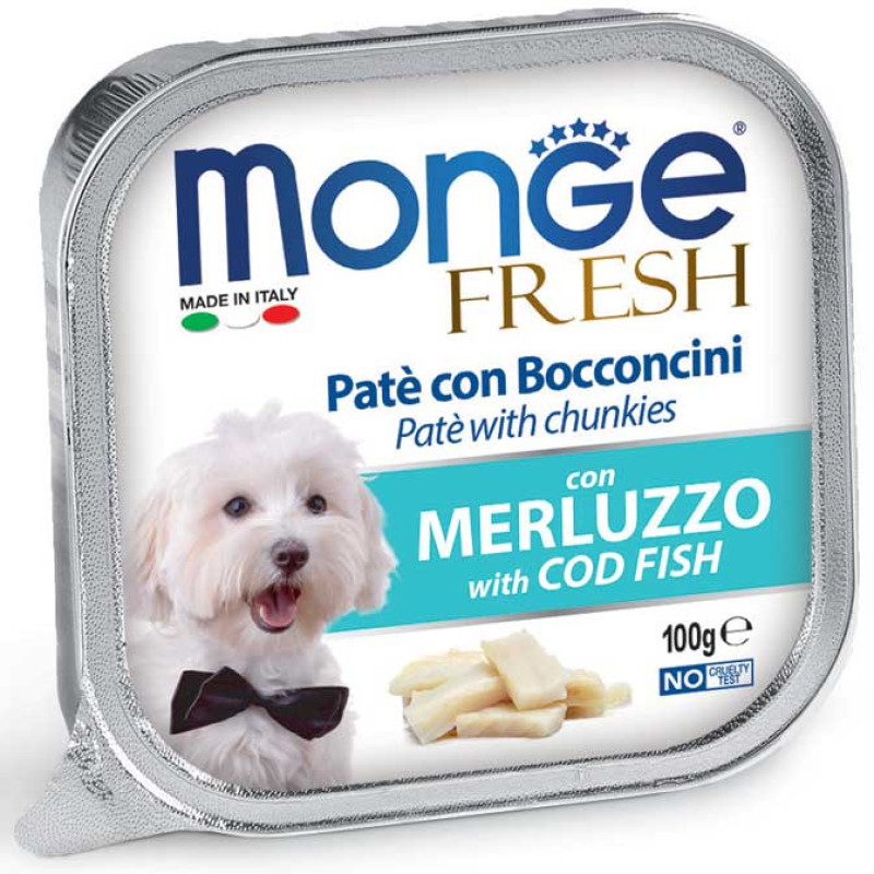 Monge Dog Fresh Merluzzo влажный корм с треской для взрослых собак 100 гр