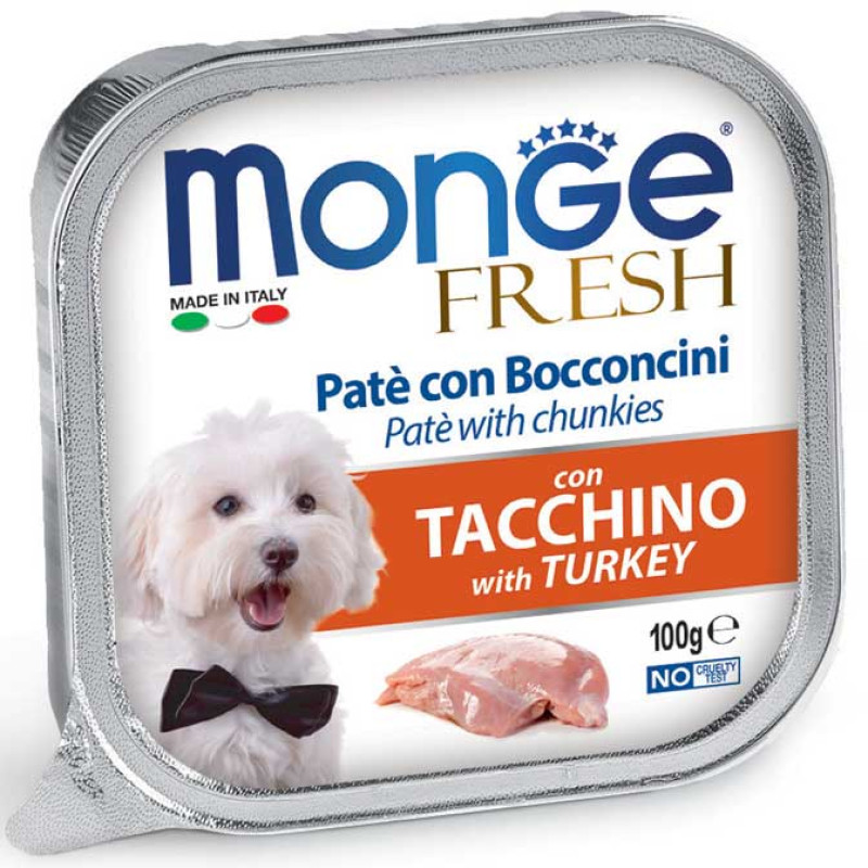 Monge Dog Fresh Tacchino влажный корм с индейкой для взрослых собак 100 гр
