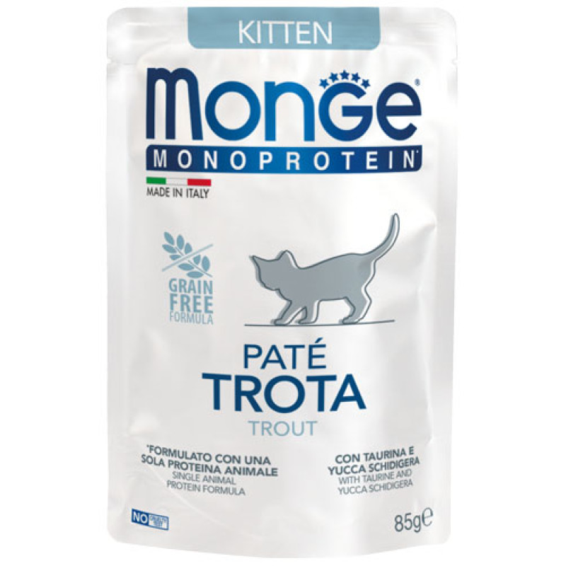 Monge Kitten Wet Monoprotein Trota влажный корм с форелью для котят 85 гр