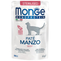 Monge Cat Wet Monoprotein Sterilised Manzo влажный корм с говядиной для стерилизованных котов 85 гр