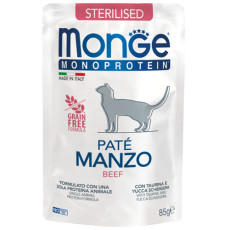 Monge Cat Wet Monoprotein Sterilised Manzo влажный корм с говядиной для стерилизованных котов 85 гр