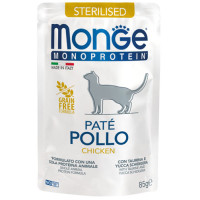 Monge Cat Wet Monoprotein Sterilised Pollo влажный корм с курицей для стерилизованных котов 85 гр