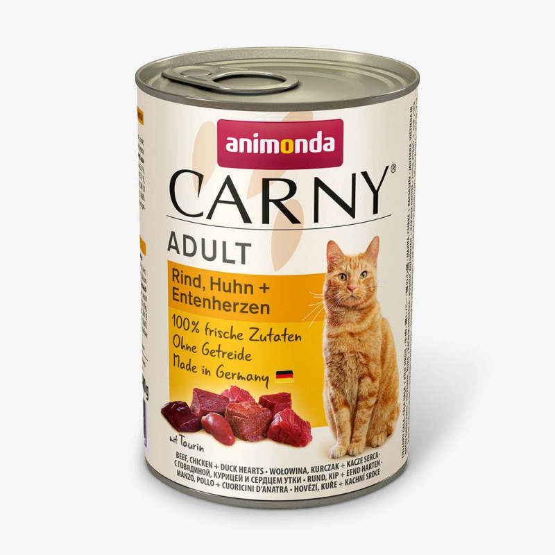 Animonda Carny влажный корм с говядиной, курицей и уткой для котов 400 гр