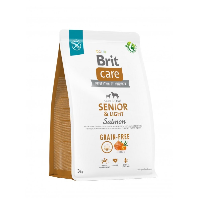 Brit Care GF Senior and Light Salmon сухой корм с лососем для пожилых собак, 3 кг