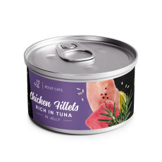 Savory Chicken Fillets Rich In Tuna In Jelly For Adult Cats влажный корм с тунцом для котов, 70 гр